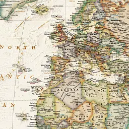 Інтер'єрна картина Географічна карта світу (англ), World Map, 71×106 см (id1208) - мініатюра 4