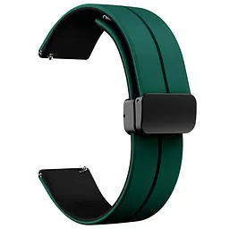 Силіконовий ремінець Classy для Smart Watch 20mm Green / Black - мініатюра 2