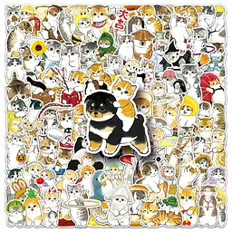 Стікерпак Милість кішок Набір наклейок GeekLand The cuteness of the cats 100 штук