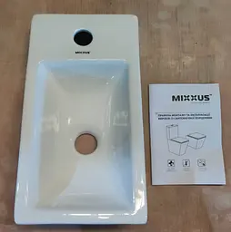 Умивальник меблевий Mixxus Premium Quadro-1501 400x215x105 мм з отвором під змішувач MP6502, Білий - мініатюра 6