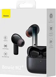 Навушники Baseus True Wireless Earphones Bowie M2+ BT5.2, 40/400mAh, 5H, Location, ANC black - мініатюра 7