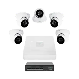 Комплект відеоспостереження на 5 камер GreenVision GV-IP-K-W82/05 5MP