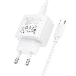 Сітчастий зарядний пристрій HOCO CS53A Surplus port PD25W charger set(C to C) білий - мініатюра 4