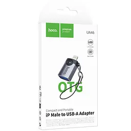 Перехідник Hoco UA46 Lightning Male to USB Female USB2.0 Metal gray - мініатюра 2