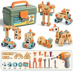 Дитячий конструктор BauTech DIY Model MO468 юний технік із шуруповертом на 147 деталей - мініатюра 3
