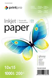 Фотопапір PrintPro глянсовий 200г/м2 10x15см 1000арк (PGE20010004R)