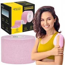 Стрічка кінезіологічна (кінезіо тейп) 4FIZJO 5 см x 5 м 4FJ0625 Light Pink (P-5907739316028) - мініатюра 1