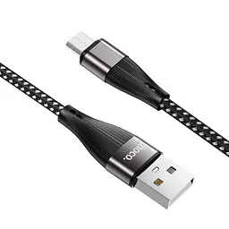 Кабель Hoco X57 Pisces Cable USB to MicroUSB 2,4A 1m Black