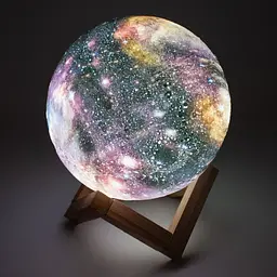Настільний сенсорний світильник – нічник Місяць Magic 3D RGB Moon Light з пультом - мініатюра 5