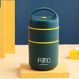 Термос для їжі ланчбокс FOOD харчовий термос з контейнером blue 0.68 л - мініатюра 2
