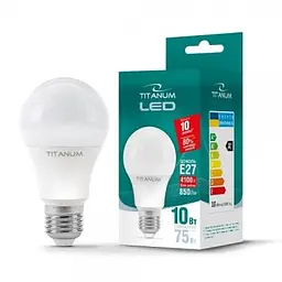 Лампочка TITANUM A60 10W E27 4100K 220V (TLA6010274) - мініатюра 2