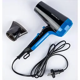 Фен для сушіння волосся Grunhelm GHD-580 потужний компактний 2 режими 2100 Вт чорно-синій - мініатюра 2