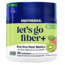 Пробіотичні волокна Enzymedica Probiotic Drink Lets Go Fiber смак ківі та полуниці 261 г