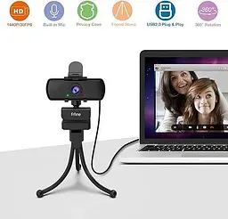 Вебкамера Fifine K420 2K 1440P + штатив - мініатюра 7