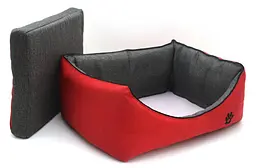 Лежак для собак та котів Zoo-hunt Loft червоний + сірий №1 300х400х180 мм - мініатюра 3