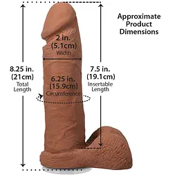 Фалоімітатор Doc Johnson The Realistic Cock ULTRASKYN 8 Inch з мошонкою, карамельний