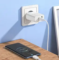 Зарядний пристрій Borofone BN10 PD 65W + QC3.0 (1Type-C/1USB) Білий - мініатюра 6