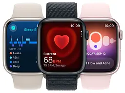 Смарт-годинник Apple Watch Series 9 GPS 45mm Silver Alu. Case w. Storm Blue S. Band - M/L (MR9E3) - мініатюра 7