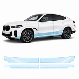Антигравійна захисна бронеплівка за лекалами для BMW X6 G06 facelift 2023- нижня зона кузова та пороги