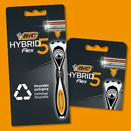 Станок для гоління Bic Flex 5 Hybrid з 2 змінними картриджами - мініатюра 2