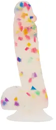 Фалоімітатор з конфетті Addiction - PARTY MARTY 7.5″ - FROST & CONFETTI, 19 см, силікон - мініатюра 2