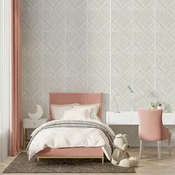 Самоклеюча декоративна стельова стінна 3D панель Sticker Wall вензеля в ромбі 700x700х5мм 374 SW-00000881 - мініатюра 5