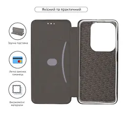 Чехол-книжка для Infinix Hot 40/40 Pro, G-Case, черный, кожаный чехол-книга из экокожи (PU) и TPU, с магнитом, с подставкой и вместительным кардхолдером, противоударный, защита всего корпуса, ArmorStandart (ARM79048) - мініатюра 3