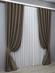 Комплект штор VR-Textil Midnight блекаут 2 шт 150x290 см какао (1673ш) - мініатюра 3
