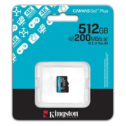 Карта памяті MicroSDXC 512GB UHS-I/U3 Class 10 Kingston Canvas Go! Plus R200/W160MB/s (SDCG4/512GBSP) - мініатюра 3