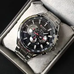 Водостійкий кварцовий годинник Curren Rodos silver - мініатюра 7