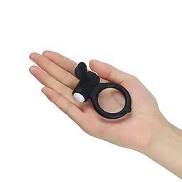Віброкільце Lovetoy Power Clit Cockring Heart чорний - мініатюра 8