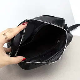 Сумка жіноча шкіряна чорна Handycover S439 кросбоді через плече - мініатюра 6