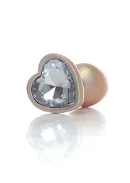 Анальна пробка - Jewellery Pearl Gold Heart Plug Clear S - мініатюра 4