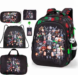 Шкільний ортопедичний рюкзак 6 в 1 для хлопчика School Standard 38х30х18 см Роблокс для молодших класів (SET 150-42)