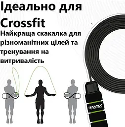 Скакалка швидкісна RDX SKIPPING ROPE STEEL COATED CABLE W1 Blue 3 м (SRF-W1U-10.3FT) - мініатюра 4