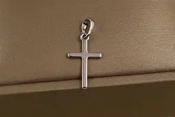 Хрестик Xuping Jewelry тонкий гладкий 2 см сріблястий