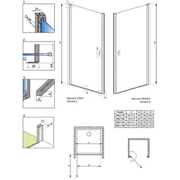 Душові двері Radaway NES Black DWJ I 90x200 права, безпечне скло, прозоре, чорна (10026090-54-01R) - мініатюра 3