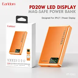 Power Bank 10000 mAh Earldom ET-PD62 MagSafe 20W PD Cosmic Orange - мініатюра 8