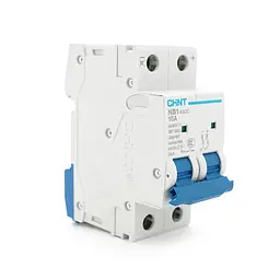 Автоматичний вимикач постійного струму CHNT NB1-63DC 2P C10 DC500V, 10A, 6kA, DIN, 86*36*49.5mm