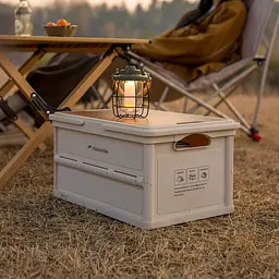 Складаний контейнер для зберігання з ручками Naturehike Lingyue R CNK2550XB017, 25 л, світло-бежево-сірий - миниатюра 7