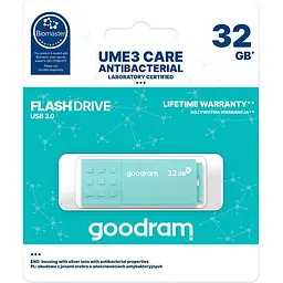 Флеш-накопичувач GoodRam USB3.0 32GB UME3 Care Green (UME3-0320CRR11) - мініатюра 3