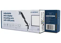 Настільний кронштейн для монітора Gembird MADA1U01 USB 17–32 дюйми, чорний - мініатюра 4