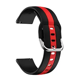 Ремінець для Samsung Galaxy Watch 4 44mm - чорно-червоний ширина кріплення 20мм силікон Watchbands D2 Normal (W37-3WB57781239) - мініатюра 2