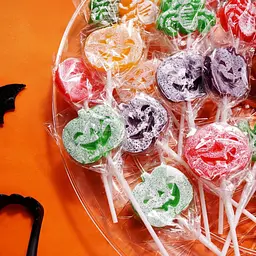 Льодяник на паличці Halloween Pumpkin Tattoo Lollipop 1шт, 12г - мініатюра 4