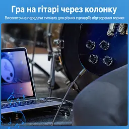 Аудіокабель Vention 1,5 м штекер Jack 3,5 мм TRS на штекер Jack 6,35 мм TRS у бавовняному обплетенні з екрануванням фольгою та металевим обплетенням з позолоченими роз’ємами сірий (BAUHG) - мініатюра 10