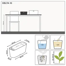 Вазон Lechuza Delta Premium, 2 л, білий (15460) - мініатюра 4