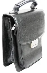 Барсетка чоловіча Giorgio Ferretti EF053 шкіряна 21х16х10 см Чорна - мініатюра 4