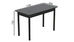 Стіл кухонний Ferrum-decor Беніта 75x120x80 Чорний ДСП Сосна Кембра 16мм (FRD-105704) - мініатюра 4