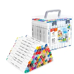 Набір двосторонніх маркерів для скетчингу Deli E70803-80 Color Emotion 80 кольорів