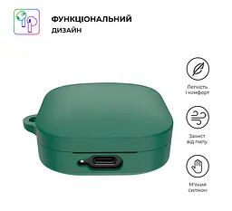Силіконовий чохол для навушників Xiaomi Redmi Buds 6 Active, Hang Case, зелений, ультратонкий захисний кейс товщиною 2 мм, захист від подряпин, пилу та ударів, компактний, з карабіном для кріплення, ArmorStandart (ARM81093) - мініатюра 2